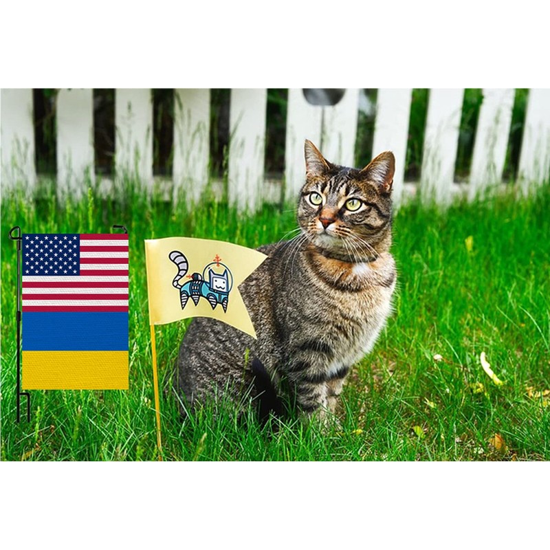 ANCONINE Double Sided Ukraine US Friendship Garden Flag 12x18 Inch