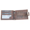 Men's Brown Natural Leather Wallet with a Shark, brown, Minimalist