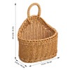 DECHOUS Small Wall Hanging Wicker Storage Basket, Plastic Woven Organizer