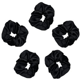 LLTGMV Satin Scrunchies, Softer than Silk, Hair Scrunchies for Frizz Prevention, Satin Hair Ties for Breakage Prevention and Gentle Style Preservation, Sleep and Night Scrunchie, 5 Pack, Blush