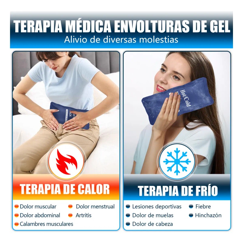 Compresa De Gel Frío Calor De 4 Piezas Terapia Reutilizable