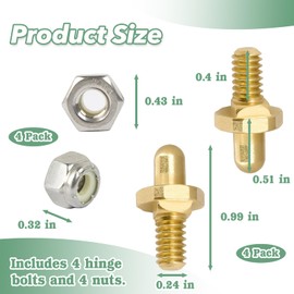 Adjustable Grill Door Hinge Pin-70332,for Weber Genesis, Summit, Spirit Grill Parts,Includes 4 Hinge Bolts and 4 Nuts.