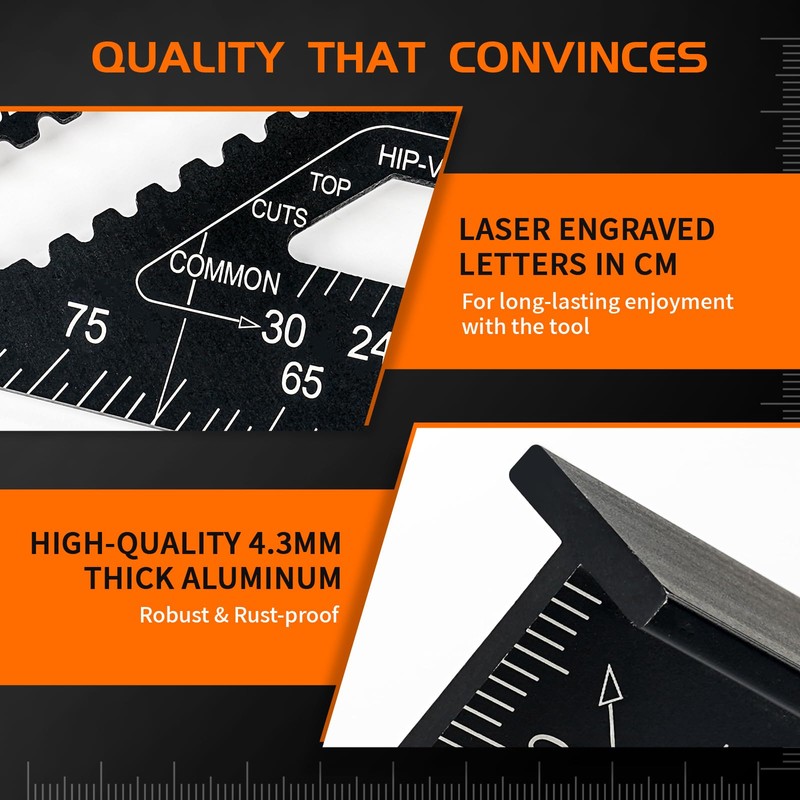 Speed Square Set, AivaToba 12 Inch/300mm Aluminum Alloy Metric Triangle