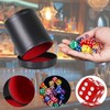1 Leather Velvet Lidded Dice Cup And 10 Colorful Dices,