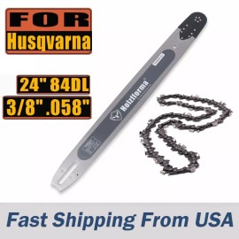 Holzfforma USA 24 Inch 3/8" .058" 84DL Holzfforma Bar & Chain For Husqvarna 385 390 394 395