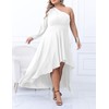 Women's Plus Size One Shoulder Asymmetrical Maxi Dress High Low