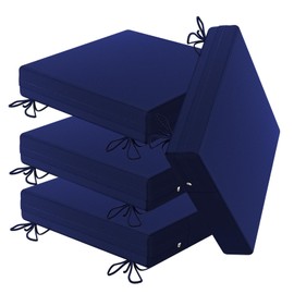 OUMEITT Waterproof Patio Furniture Cushions 18"X18"X3" Outdoor Chair Cushions Set of 4,Zipper Design, Removable Blue Outdoor Cushions for Patio Garden Furniture Home Office (Navy Blue)