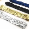 2PCS Sliver Sequin Headbands 5CM Wide lastic Sparkly Headband Glitter