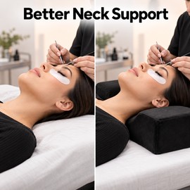 Lash Extension Pillow for Salon Use – High-Resilience Sponge Headrest with Washable Flannel Cover & Non-Slip Base