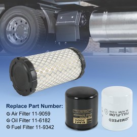 RUIANOMG 11-9059 Air Filter 11-6182 Oil Filter 11-9342 Fuel Filter Maintenance Kit Replacement For Thermo King Tripac APU or Evolution