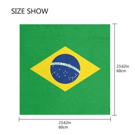 MUCEXQ Brazil Flag Satin Square Head Scarves Silk Neck Scarf Hair Sleeping Wraps for Women (Scarf 8)