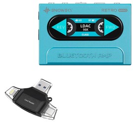 BoxWave Smart Gadget Compatible with FiiO Snowkey Retro Nano DAC - AllReader SD Card Reader, microSD Card Reader SD Compact USB - Jet Black