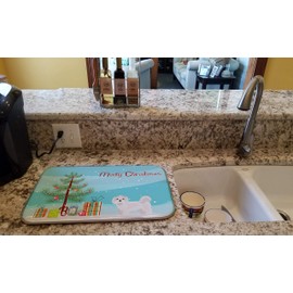 Caroline's Treasures CK3467DDM Kyi-Leo Christmas Tree Dish Drying Mat Absorbent Dish Drying Mat Pad for Kitchen Counter Dish Drainer Mat for Countertop, 14 x 21", Multicolor