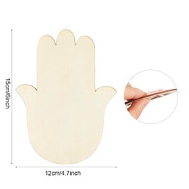 15 Pack 6 Inch Wood Hamsa Hand Cutouts Unfinished Wood Hamsa Hand Crafts Wooden Hamsa Hand Hanging Ornaments DIY Hamsa Hand Craft Gift Tags for Home Party Decoration