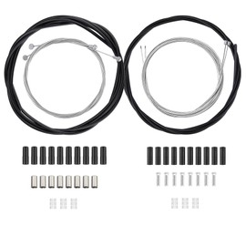 Universal Bicycle Brake Cable and Shift Cable Set, Complete Bowden Cable Repair Kit with Brake Cable Cover & Gear Cable Cover, Inner Cables, End Caps & O-Rings for MTB Road Bike E-Bike