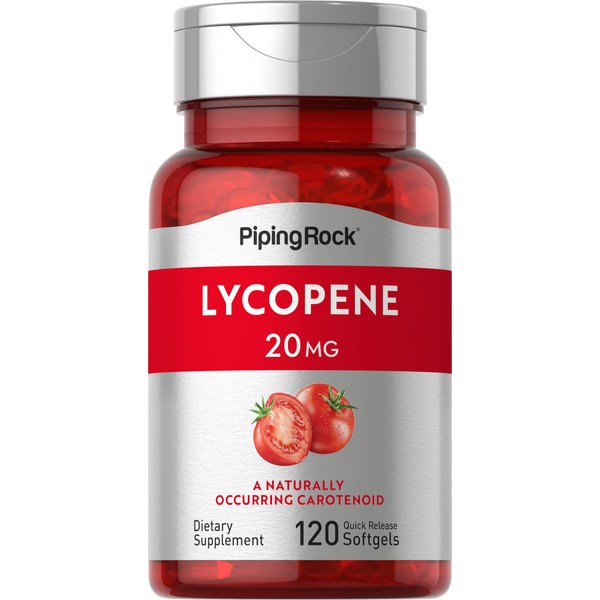 Piping Rock Lycopene Supplement | 20mg | 120 Softgels | Naturally-Occurring Carotenoid | Non-GMO, Gluten Free