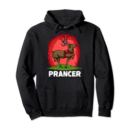 Christmas Santa's Reindeer Lazy Costume Prancer Pullover Hoodie