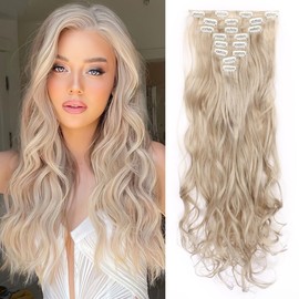 Tess Clip-In Extensions, Like Real Hairpieces, 8 Wefts, 18 Clips, Wavy Hairpieces
