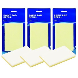 3 x Fine Fibre Paint Pad Refill - 150mm x 100mm 6 x 4 Inch Pad - Ideal for Decorating Cutting I and Edging - Click System Paint Roler Pad.