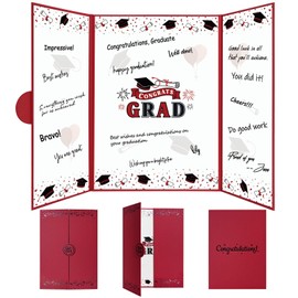 JUYRLE 2024 Graduation Guest Book Alternative- Black and Red 2024 Graduation Party Decorations, Graduation Signature Book for 2024 College High School Gifts for Friends Classmates