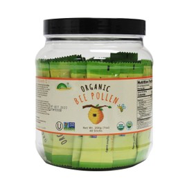 Greenbow Organic Bee Pollen - 100% USDA Certified Organic, Non-GMO, Halal, Kosher Certified, Pure & Natural Bee Pollen - Superfood Packed with Proteins, Vitamins & Minerals - Gluten Free –5g x 40stick