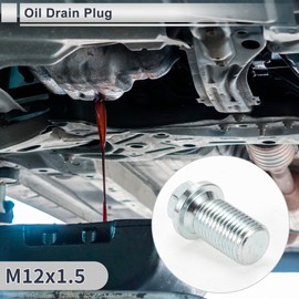 RATCHROLL 1 Set Universal Oil Drain Plug Anti Leakage 1.3" Height Oil Pan Drain Bolt Screw Thread Repair with Gasket Silver Tone Steel Aluminum M12x1.5