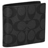 Coach CR428 Men's Bi-fold Wallet, Black, Black, One size