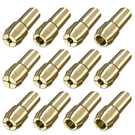 12 Pcs Brass Collet Chuck Shank for Dremel Rotary Tools, Mellbree 0.8mm 1.0mm 1.2mm 1.5mm 1.6mm 1.8mm 2.0mm 2.3mm 2.4mm 3.0mm 3.2mm Drill Lock Nut for Dremel 225 3000 4000 4250 4485 8220