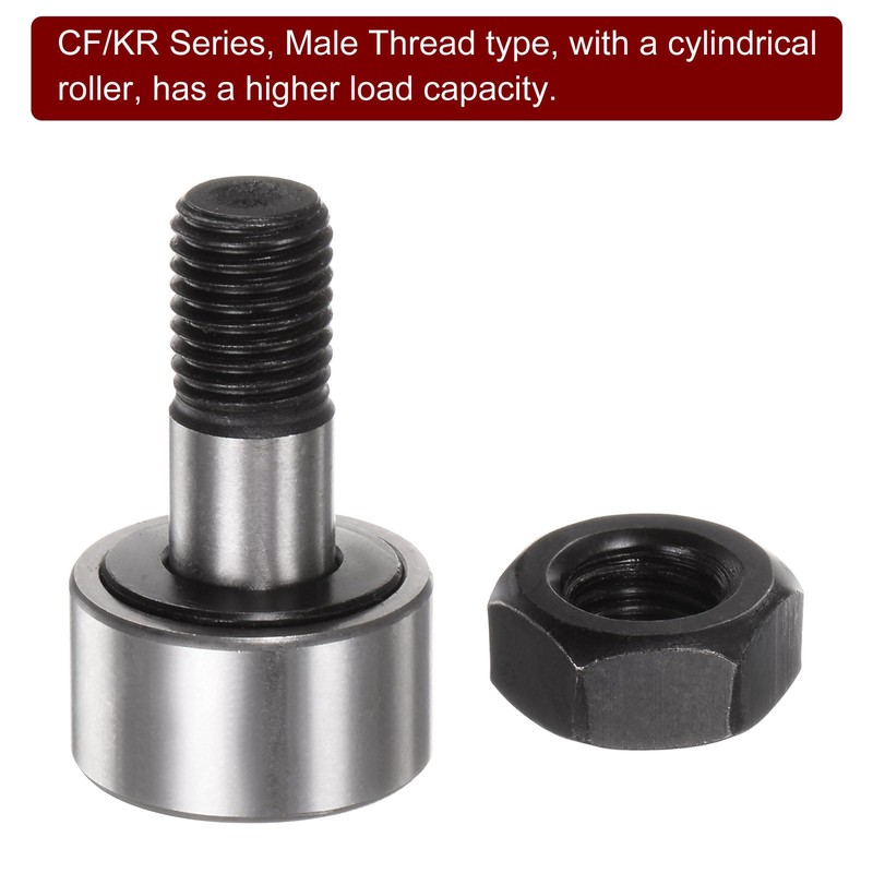 HARFINGTON 8pcs CF22 Cam Follower KR22 Needle Roller Bearing M10x1.25mm