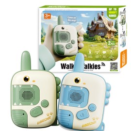DQMOON Dinosaur Toys for Boys - 2 PCS Dinosaur Walkie Talkies Kids Toys for 4-10 Year Old Boys Gifts Outdoor Toys Garden Games Birthday Gifts Christmas Stocking Fillers Sensory Toys for Kids Age 3-9