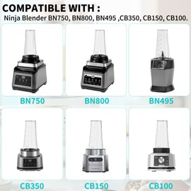 SWAWIS Pack of 2 Mixer Cups 24 oz (710 m) Compatible with Ninja Blender & Mixer CB350EU BN800EU BN750EU BN650EU BN495EU CB100EU Replacement Parts for Ninja Food Processor