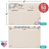 321Done 4x6 Floral Recipe Cards (Set of 50) - Thick