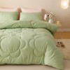 Cottonight Sage Sunflower Comforter Set - Queen Size, Light Green