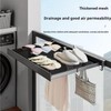 23.6in Width Retractable Clothes Drying Rack with Template, Wall Mounted