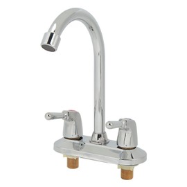 Sink Faucet 2 Handle 2 Holes Deck Plate Design Hot Cold Water Basin Mixer Tap for Bathroom Kitchen