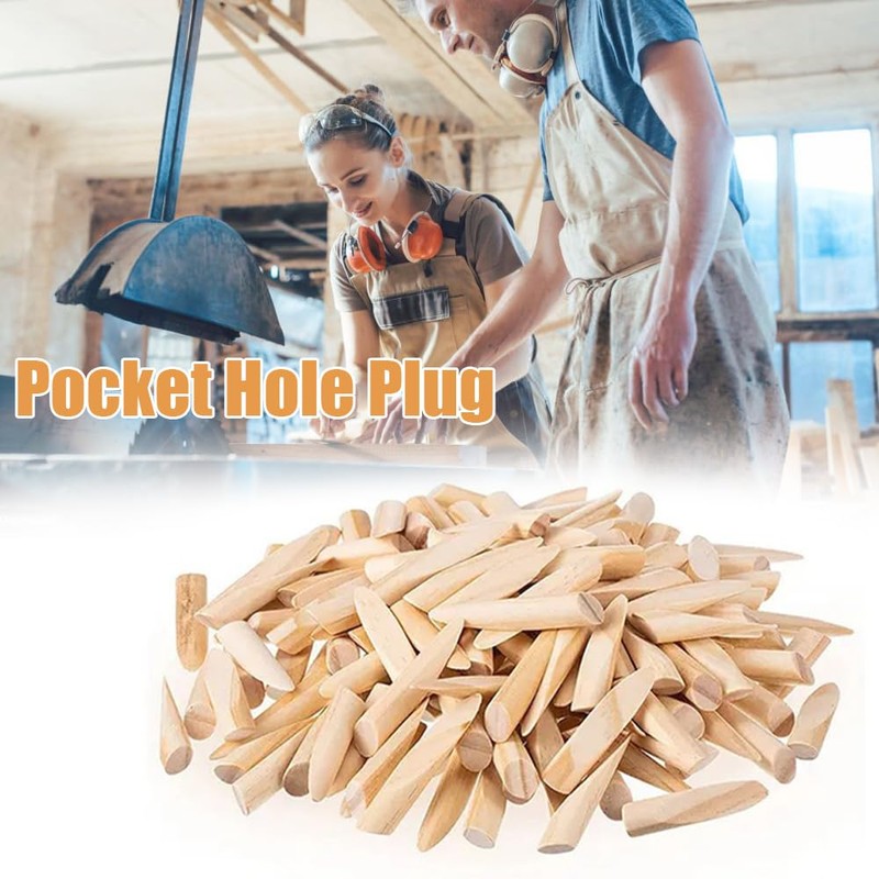 50 Pcs Solid Wood Pocket Hole Plugs Woodworking Screws Plugs