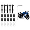 RASTKY 10 Piece Black Motorcycle Windscreen Screw Set Fits All