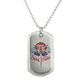 GRAPHICS & MORE Wonder Woman Movie Sword of Justice Military Dog Tag Pendant Necklace with Chain