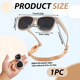 CKDSA Baby Sonnenbrille 0 monate - 3 Jahre mit Riemen Polarisierte Kinder Sonnenbrille Polarisierte Flexibler Rahmen Verstellbarem Riemen Weicher UV-Schutz Design für Kinder gemacht