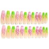 Flaming French Manicure Matte Long Coffin Press-On Nails - 24
