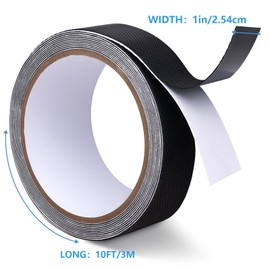 Ultra-Thin Rubber Grip Tape for Handles Strong Adhesive, Black 1In x 10Ft