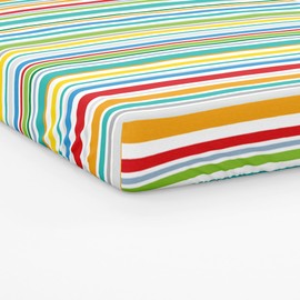 Happy Linen Company Girls Boys Kids Zoo Escape Animals Striped Toddler Cot Bed Fitted Sheet Bedding