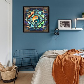 Diamond Art Kits for Adults, Mandala 5D Diamond Painting Dots Art Kits for Beginner, DIY Full Round Gem Crystal Art Paint by Diamond for Home Wall Decor, Gift for Family and Friends, 12 X12 in