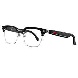 Gsnagole Smart Glasses Listenable Songs, Smart Wireless Headphone Sunglasses, Glasses,Sunglasses for Women & Men,Smart Glasses Sports Sunglasses with Mic (Half frame transparent smart glasses)