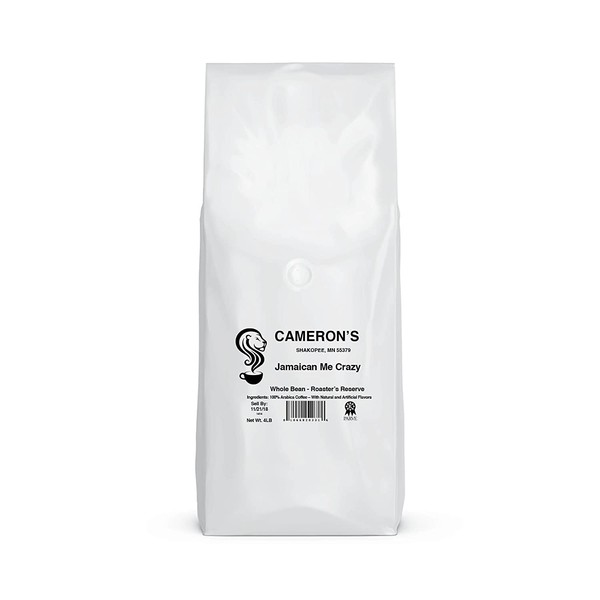 Cameron's Coffee Roasted Whole Bean Coffee, Flavored, Jamaican Me Crazy, 4 Pound