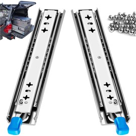 VAGUDE with Lock Heavy Duty Drawer Slides 12 14 16 18 20 22 24 26 28 30 32 34 36 40 Inch 250 Lbs Side Mount Full Extension Ball Bearing Rails Rail Tool Box Runner Glide -W:53mm, 12 Inch