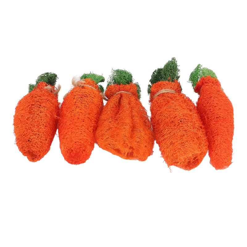 Rabbit Loofah Carrot Toys Natural Funny Teeth Grinding Bite Resistance