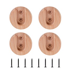 abodos Closet Pole Sockets, Wooden Heavy Duty Closet Rod End Supports Sockets Flange Rod Holder with Screws,U Shaped, for Wardrobe Bracket Shower Curtain Rod Flange Kit,4pcs