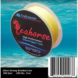 Seahorse High Performance Downrigger Braided Line Green 200 Lbs Test 300 Feet Spool