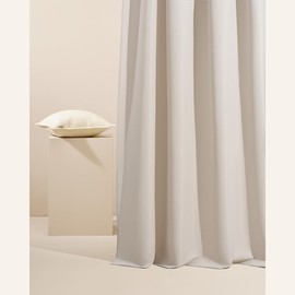 ROOM99 Garden Line Outdoor Curtain with Loops, 155 x 220 cm, Width x Height Outdoor Curtain, Weatherproof, Waterproof Privacy Screen, Sun Protection Curtains, Garden, Windproof, Light Beige, Pack of 1